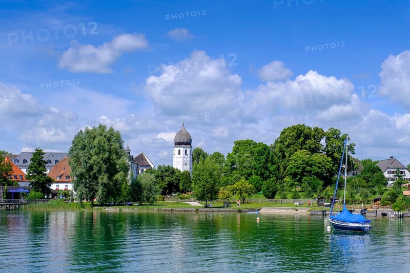 Fraueninsel, Chiemsee, Chiemgau, Upper Bavaria, Bavaria, Germany