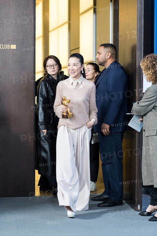 Michelle Yeoh with the Golden Bear arriving for the photocall at the Hyatt Hotel Berlin on 13.02.2026. The 76th Berlin International Film Festival will take place from February 12 to 22, 2026