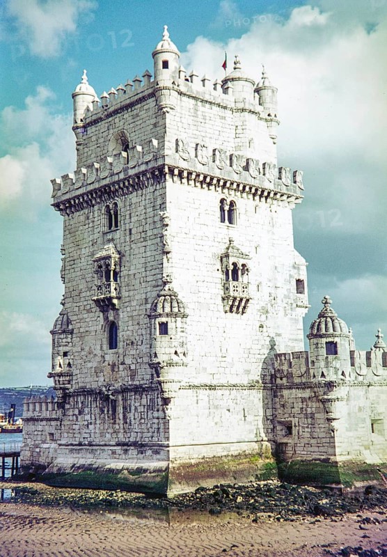 Belém Tower, Tower of Saint Vincent, a 16th-century fortification, Lisbon, Portugal, Europe 1968 UNESCO World Heritage Site built between 1514 and 1520