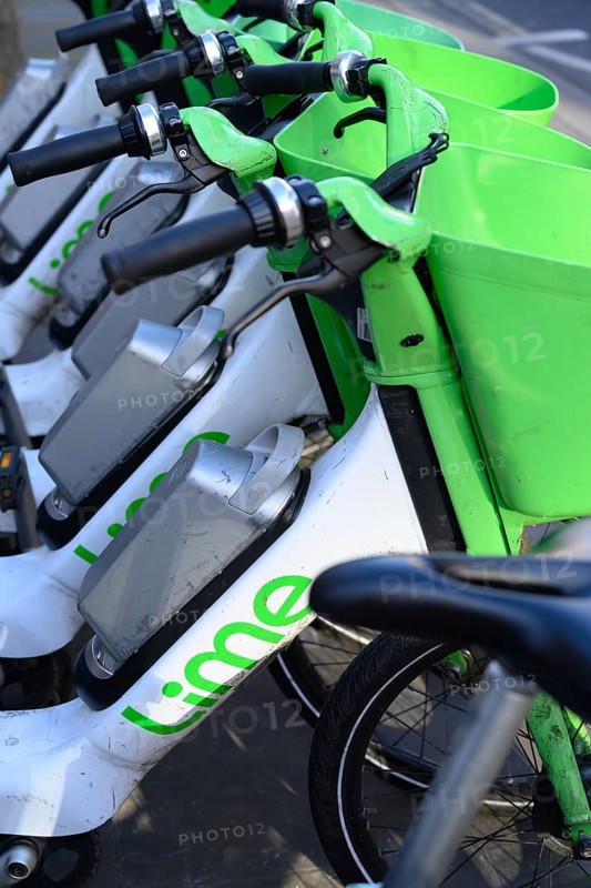 London, UK. January 30th 2025. Lime Electric E bikes parked and available to hire in the West End of London