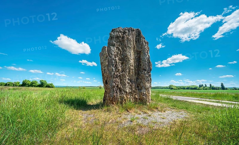The menhir of Derenburg, height 2, 9m, Wernigerode, Harzvorland, Saxony-Anhalt, Germany