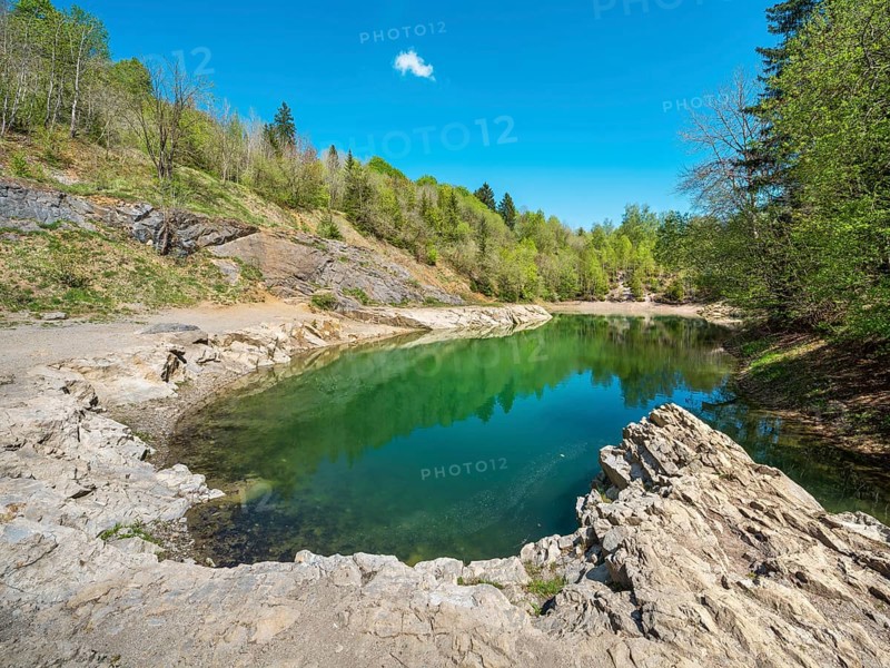 The Blue Lake near Rübeland in the Harz Mountains, Saxony-Anhalt, Germany