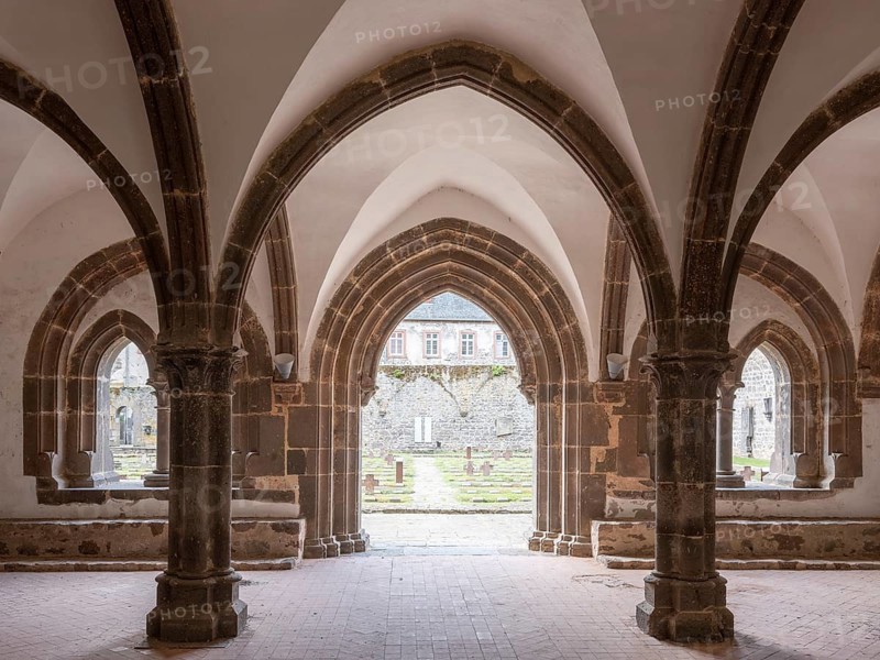 Arnsburg Abbey, chapter house in the Romanesque eastern building, district of Lich, Hesse, Germany