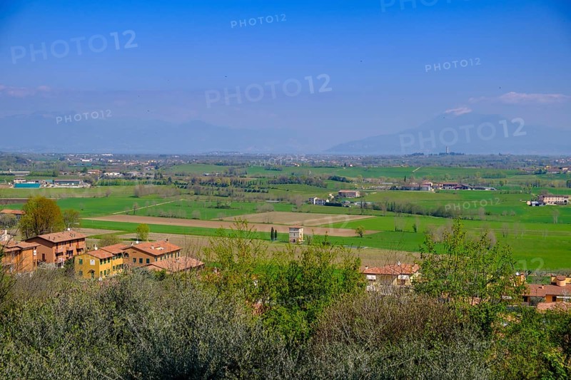 View from Solferino, Colli Mantovani, Lombardy, Province of Brescia, Italy
