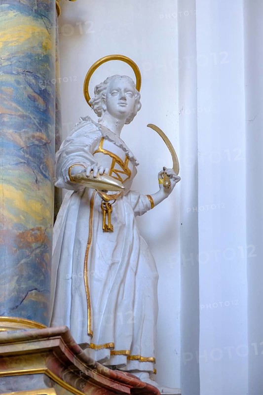 St. Notburga, Pfarrkirche St. Michael, Bertoldshofen, Ostallgäu, Swabia, Bavaria, Germany
