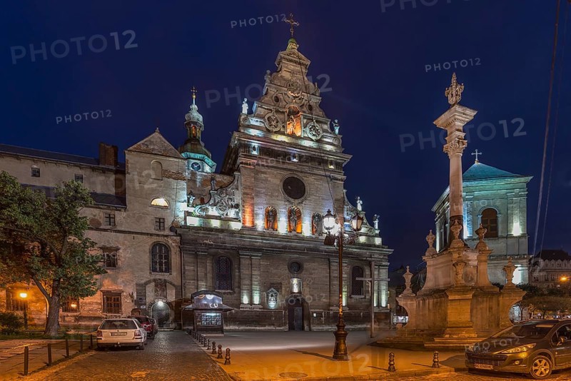 St. Andrew's Church, Saint Bernard Monastery in the evening, Lviv, Ukraine