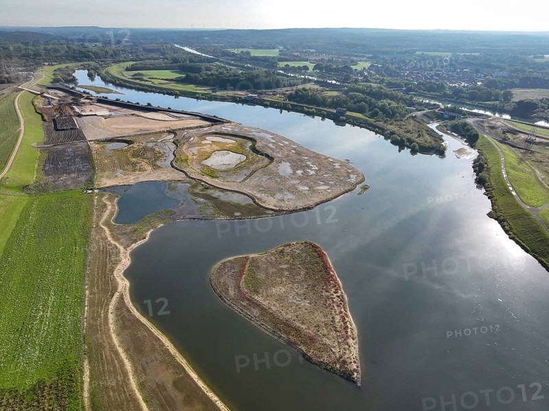Haltern-Marl, North Rhine-Westphalia, Germany - Lippe, flood protection in the Haltern-Lippramsdorf-Marl area (HaLiMa) . Flood protection on the River Lippe by relocating the dyke and thus extending the floodplain
