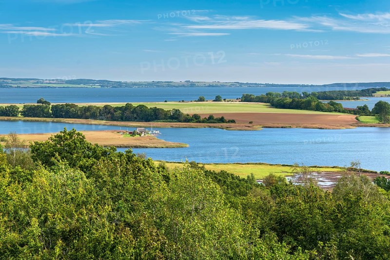 View of the lagoon landscape, Großer Jasmund Bodden, Rügen Island, Mecklenburg-Western Pomerania, Germany