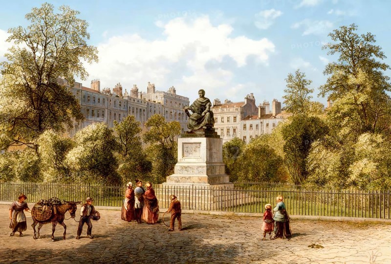 Bloomsbury Square, 19th century, a garden square in Bloomsbury, Camden, London, England, United Kingdom