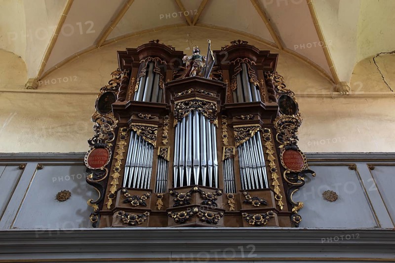 Municipality of Cristian, German Grossau, church organ in the fortified church, Sibiu district in Transylvania, Romania
