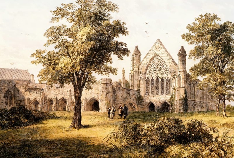 Ely House and St Ethedreda's chapel in 1772, London, UK