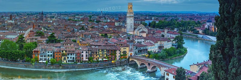 Old Town with the River Etsch, Ponte Pietra, Verona, Etsch Valley, Veneto, Italy
