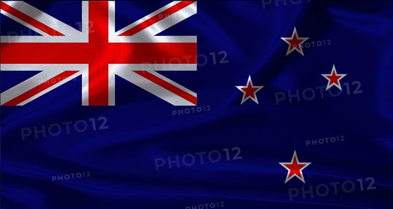 National flag of New Zealand with cloth texture. New Zealand flag with realistic texture background
