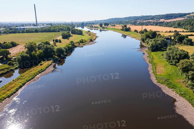 Elbe valley downwards in Coswig, in the background Readebeul and Dresden, Saxony, Germany