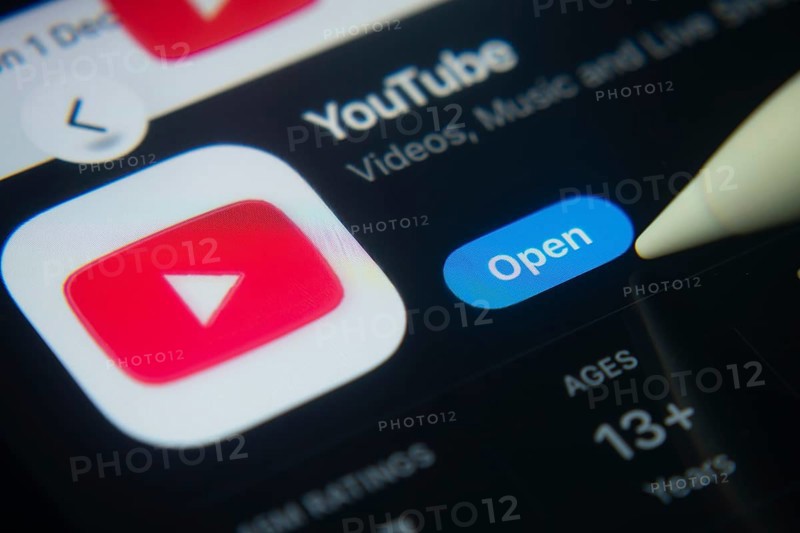 Dhaka, Bangladesh- 01 Dec 2025: A close-up of the youtube app icon in the App Store on an iPad screen