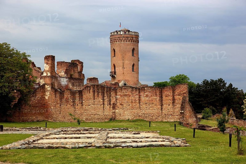 Part of the princely court with the Chindia Tower, in Targoviste, once the residence of Wallachian princes, including Vlad III Dracula, better known as Vlad the Impaler, Wallachia region, Romania