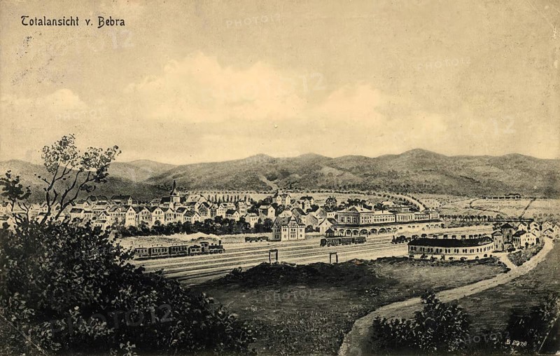 Historical postcard around 1910, Bebra, Regierungsbezirk Kassel, Hesse, Germany, digital reproduction of a historical postcard, public domain, from that time, exact date unknown