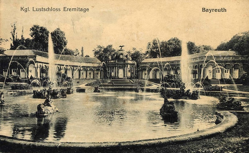 Historical postcard around 1900, Bayreuth, Hermitage and Pleasure Palace, Upper Franconia, Bavaria, Germany, digital reproduction of a historic postcard, public domain, from that time, exact date unknown