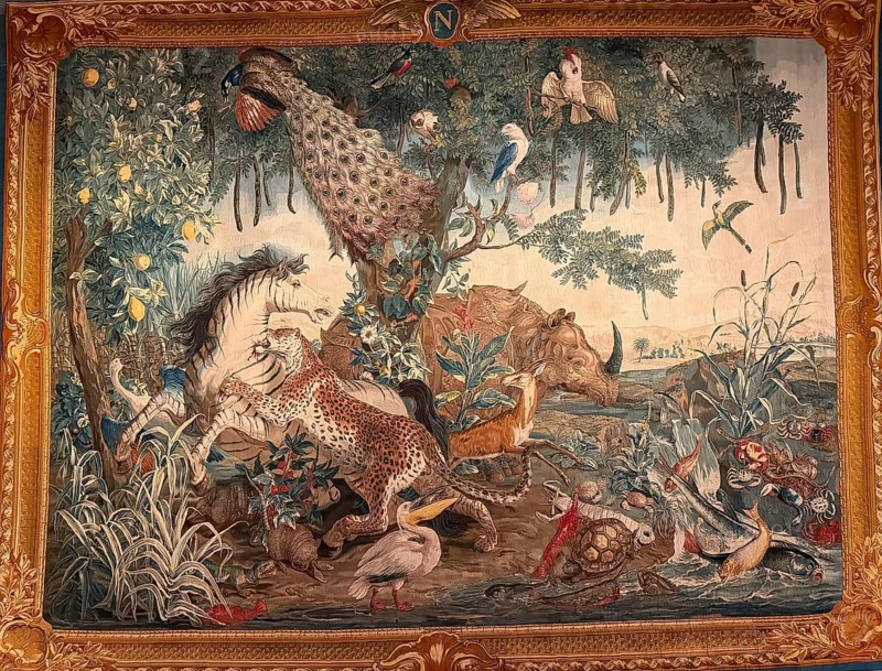 Tapestry, The Zebra, Paris around 1800, designed by Alexandre-Francois Desportes, National Museum, Munich, Upper Bavaria, Bavaria, Germany