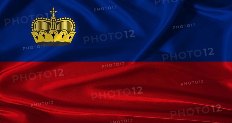 National flag of Liechtenstein with cloth texture. Liechtenstein flag with realistic texture background