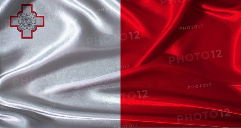 National flag of Malta with cloth texture. Malta flag with realistic texture background
