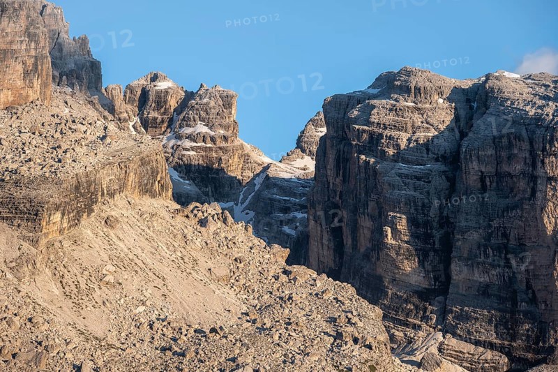 Mountain peaks of the Brenta Mountains at sunset, Brenta, Brenta-Adamello Natural Park, Trentino, Italy