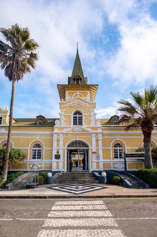 Swakopmund Hotel, hotel in the old train station, historic German colonial building, Swakopmund, Erongo region, Namibia