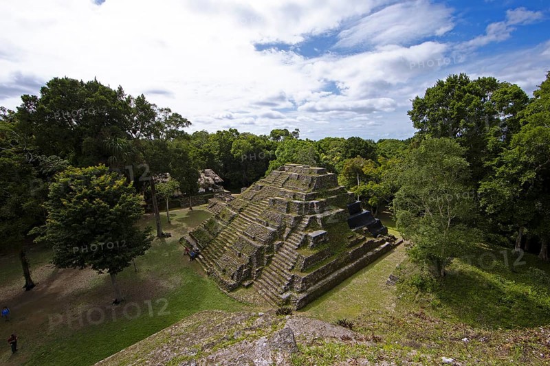 Northern Acropolis from above, Yaxha-Nakum-Naranjo National Park, Biósfera Maya Nature Reserve, Lowlands, Petén Department, Guatemala