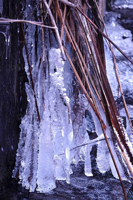 Ice on a watercourse, winter, Germany