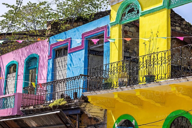 Panama City historic center Casco Viejo colorful streets and colonial architecture