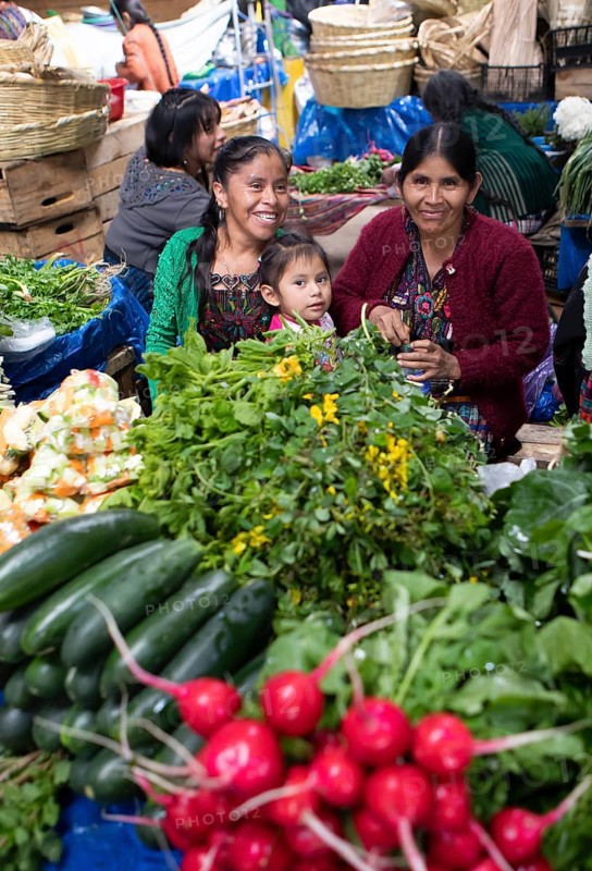 Mayan woman wearing traditional clothes at the market in Sololá, Highlands, Sololá Department, Guatemala