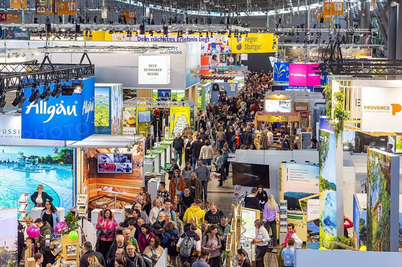 Caravan — Motor — Tourism trade fair in Stuttgart. According to the exhibition organizer, CMT is the world's largest public trade fair for tourism and leisure with 268, 000 visitors. Stuttgart, Baden-Württemberg, Germany