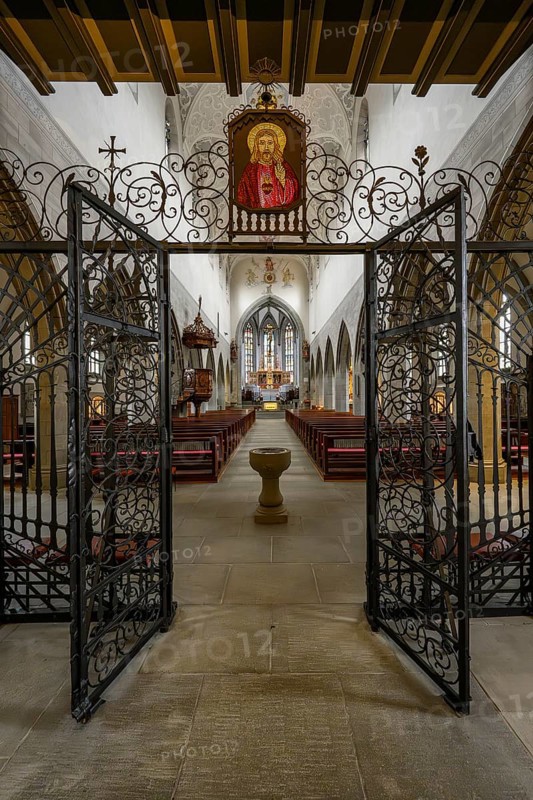 Interior view of Radolfzell Cathedral of Our Lady, Radolfzell am Lake Constance, Konstanz district, Baden-Württemberg, Germany