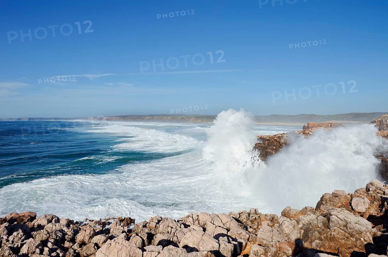 Surf on the Rocky Coast, Carrapateira, Parque Natural do Sudoeste Alentejano e Costa Vicentina, Algarve, Portugal