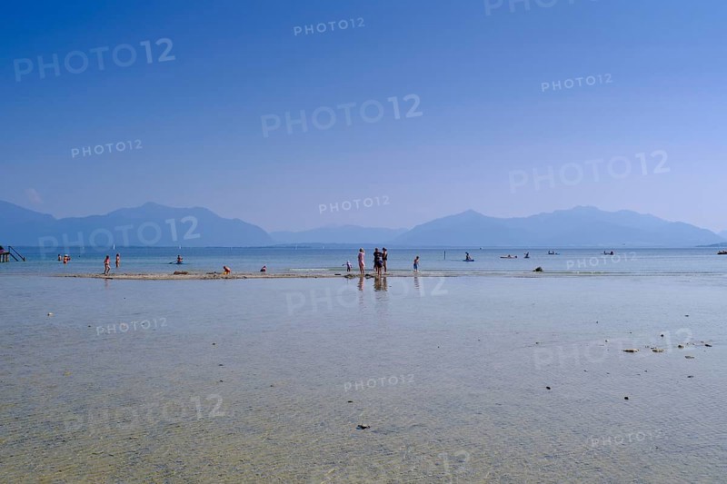 Seebad, Freibad, Strandbad, Seebruck am Chiemsee, Chiemgau, Upper Bavaria, Bavaria, Germany
