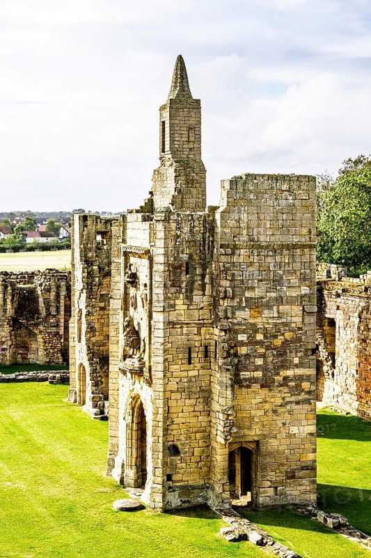 Ruins of Warkworth Castle, River Coquet, Warkworth, Northumberland, England, UK