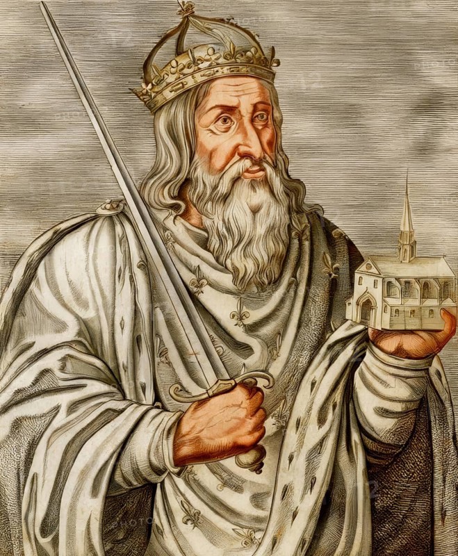 Clovis, Chlodovechus, Chlodwig I, Chlodowech, 466-511, King of the Franks of the Merovingian dynasty, digitally edited
