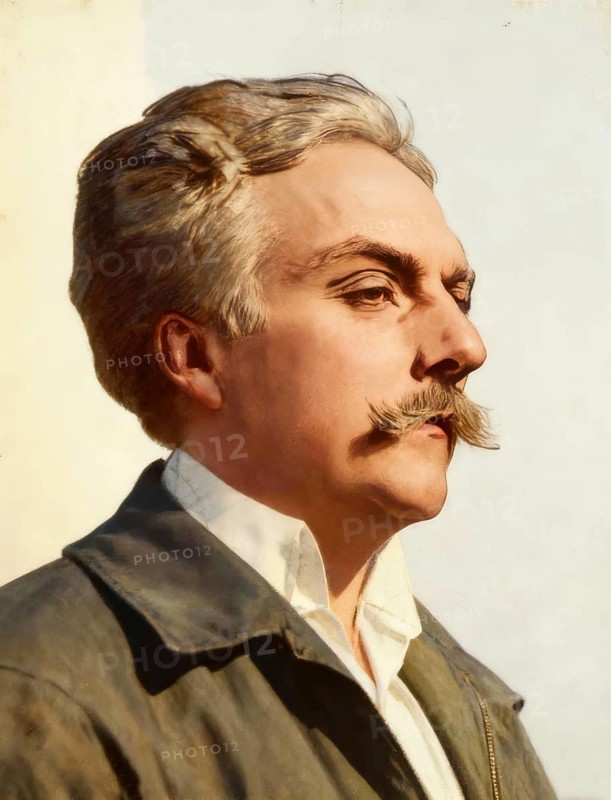 Portrait of Gabriel Fauré, 1845-1924, French composer, digitally edited according to a drawing by John Singer Sargent, 1896