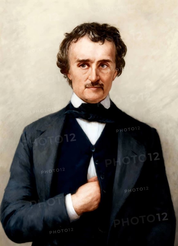 Portrait of Edgar Allan Poe, 1809 – 1849, American writer, digitally edited according to a photograph