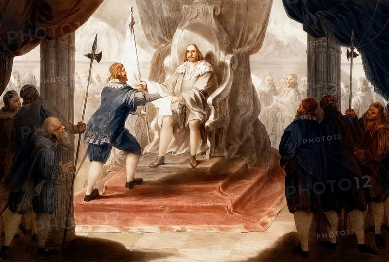 Vasco da Gama‘s audience with King Manuel I after his return to Portugal, September 1499