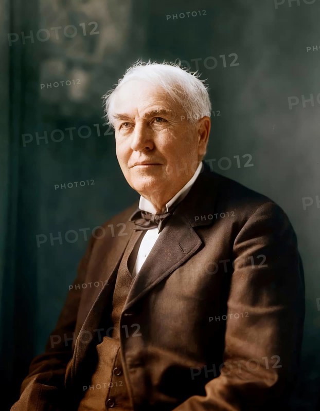 Portrait of Thomas Alva Edison, 1847 - 1931, American inventor, c. 1922, digitally