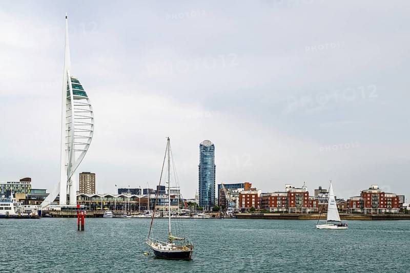 Portsmouth Harbour over Spinnaker Tower, Portsmouth, Gosport, England, United Kingdom