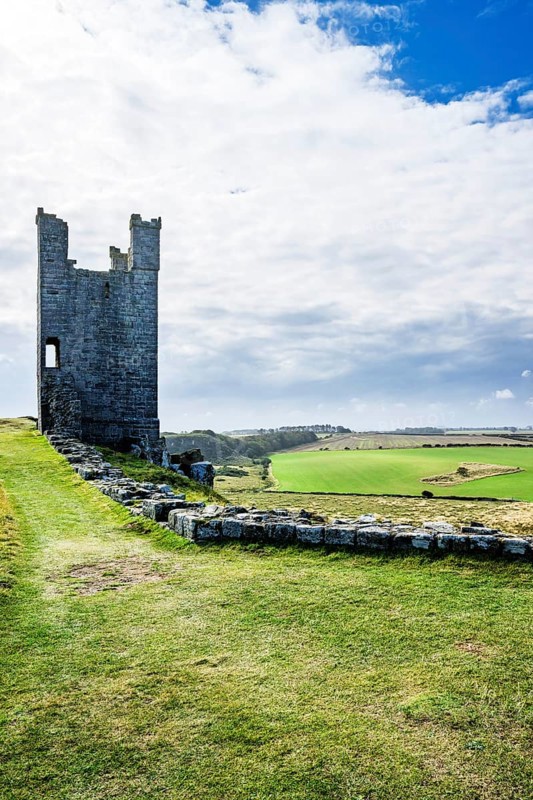 Ruins of Dunstanburgh Castle, Northumberland Coast, England, UK
