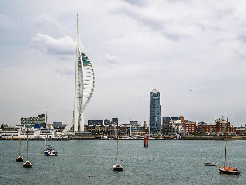 Portsmouth Harbour over Spinnaker Tower, Portsmouth, Gosport, England, United Kingdom
