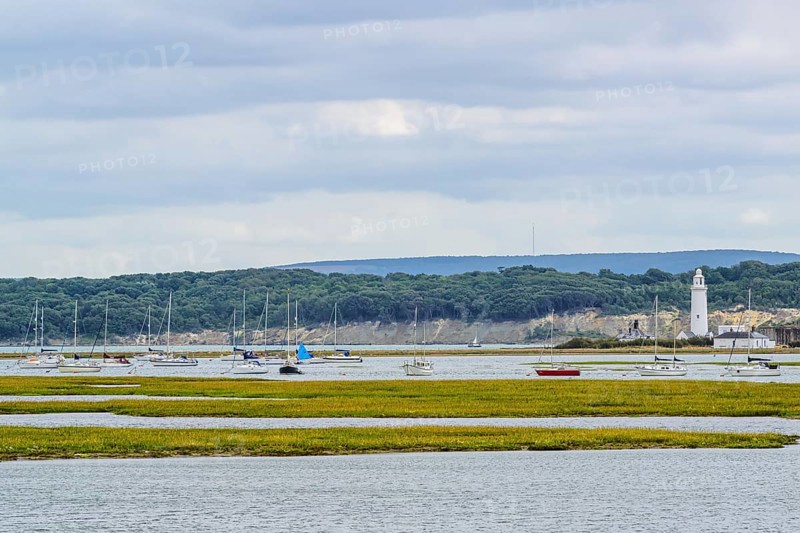 Hurst Point Lighthouse and Hurst Castle, Hurst Spit, Milford on Sea, Lymington, Hampshire, UK