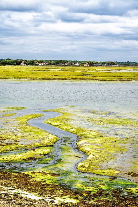 Marshes over Hurst Spit, Milford on Sea, Lymington, Hampshire, UK
