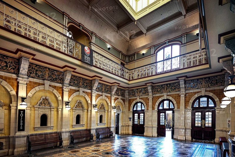 Magnificent interior view of Dunedin railway station with decorative elements, Dunedin, null, New Zealand