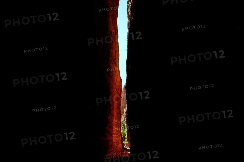 Towering rocks in Echidna Chasm with a narrow strip of sky, Purnululu, Western Australia, Australia
