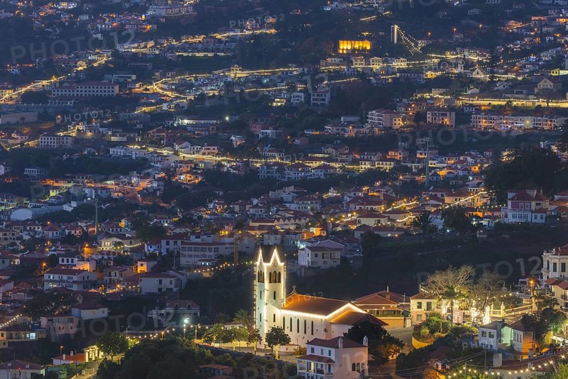Dusk, São Gonçalo Paróquia Church, Funchal, Madeira, Portugal