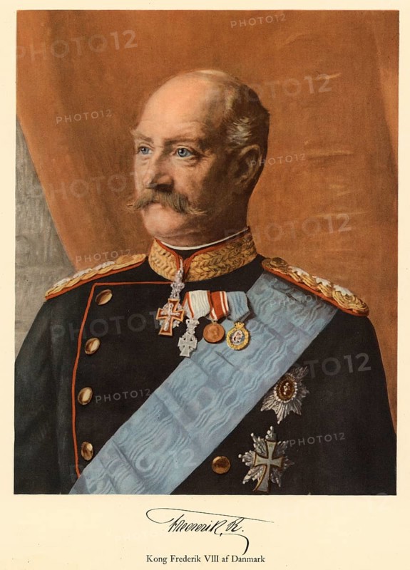 Frederick VIII, Christian Friedrich Wilhelm Karl of Schleswig-Holstein-Sonderburg-Glücksburg, Frederik, (born 3 June 1843, died 14 May 1912 in Hamburg) was King of Denmark from 1906 until his death, authentic, digitally restored reproduction from a 19th century original, exact date of depiction unknown, Historical